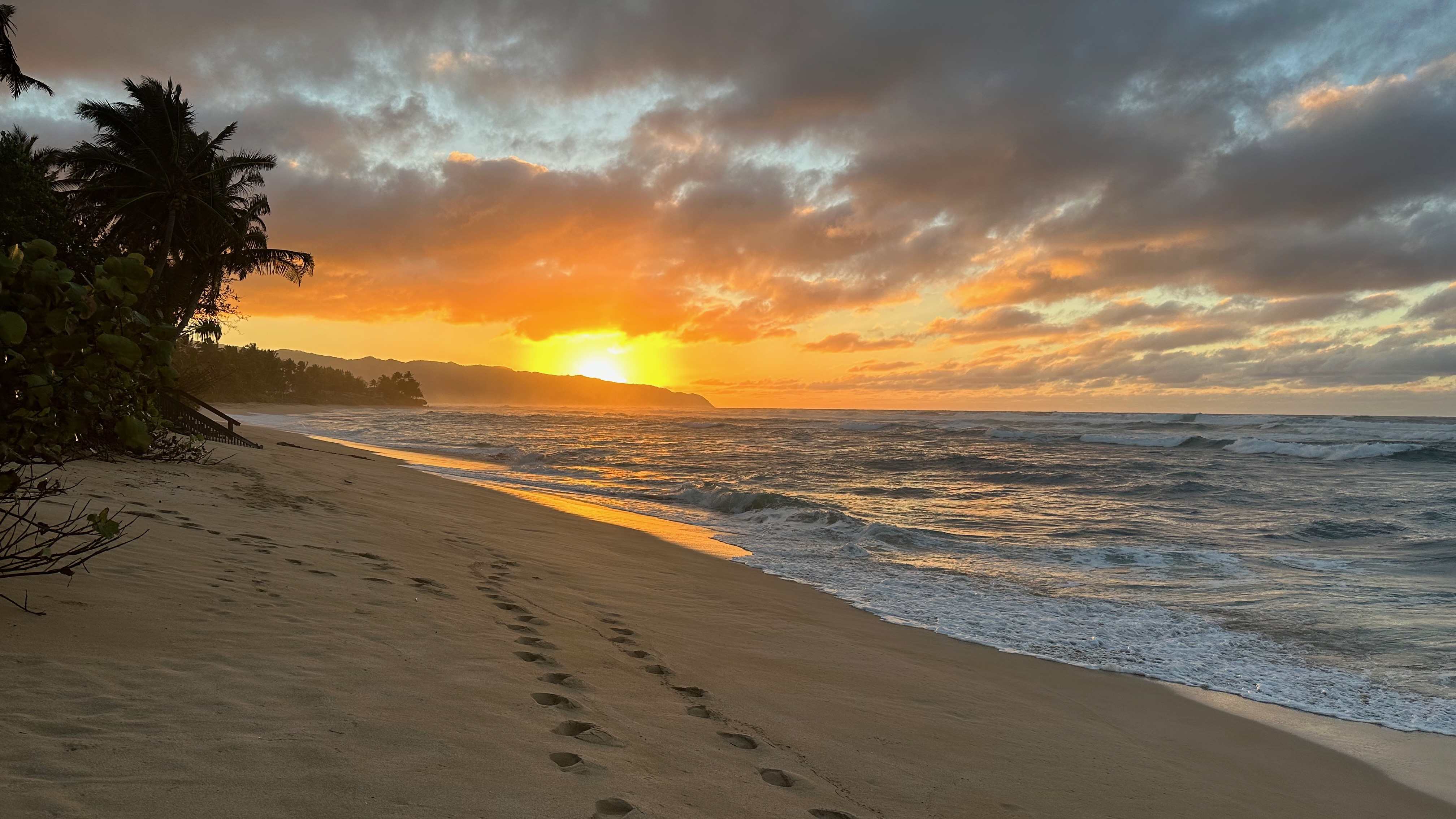 On a sunset beach run.